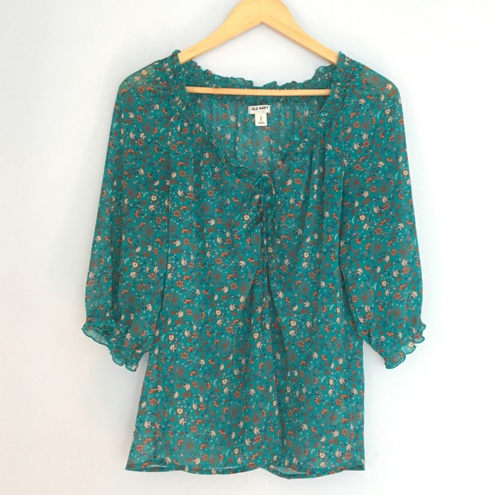 Sheer Floral Blouse